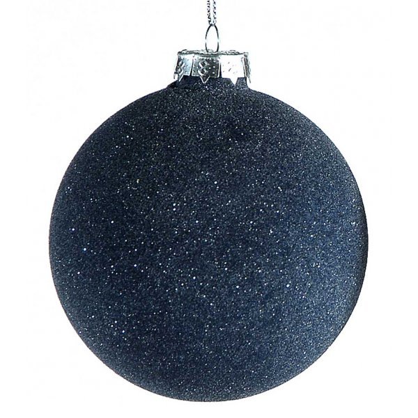 Χριστουγεννιάτικη Γυάλινη Μπάλα Μπλε με Στρας (10cm)